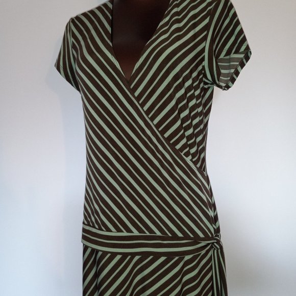 Drop waist, jersey, wrap dress, US women's size 8 - Picture 5 of 12